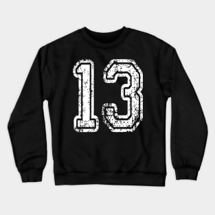 Number 13 Grungy in white Crewneck Sweatshirt